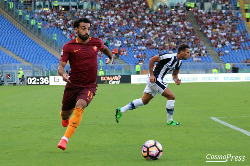 La Roma batte l' Udinese 4-0 con due rigori di Perotti, poi reti di Dzeko e Salah [Foto Cosimo Martemucci]