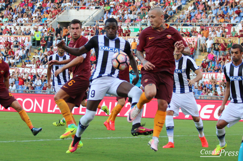 La Roma batte l' Udinese 4-0 con due rigori di Perotti, poi reti di Dzeko e Salah [Foto Cosimo Martemucci]