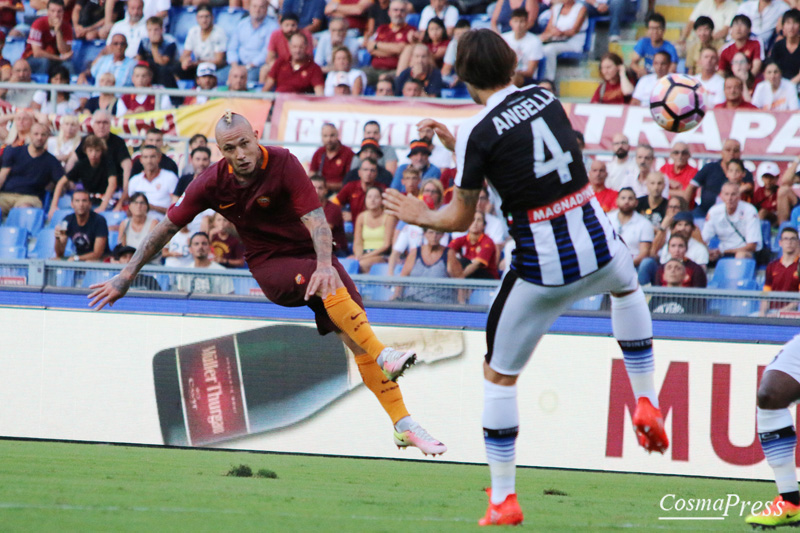 La Roma batte l' Udinese 4-0 con due rigori di Perotti, poi reti di Dzeko e Salah [Foto Cosimo Martemucci]