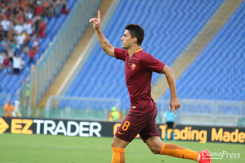 La Roma batte l' Udinese 4-0 con due rigori di Perotti, poi reti di Dzeko e Salah [Foto Cosimo Martemucci]