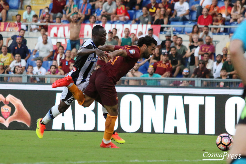 La Roma batte l' Udinese 4-0 con due rigori di Perotti, poi reti di Dzeko e Salah [Foto Cosimo Martemucci]