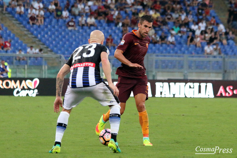 La Roma batte l' Udinese 4-0 con due rigori di Perotti, poi reti di Dzeko e Salah [Foto Cosimo Martemucci]