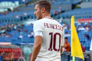 Francesco Totti durante l'amichevole con il San Lorenzo [Foto Martemucci]