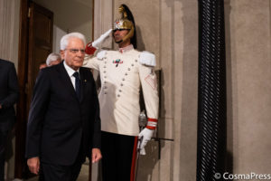 ROME, ITALY - AUGUST 22: il Presidente Sergio Mattarella al termine delle Consultazioni